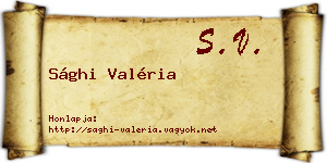Sághi Valéria névjegykártya